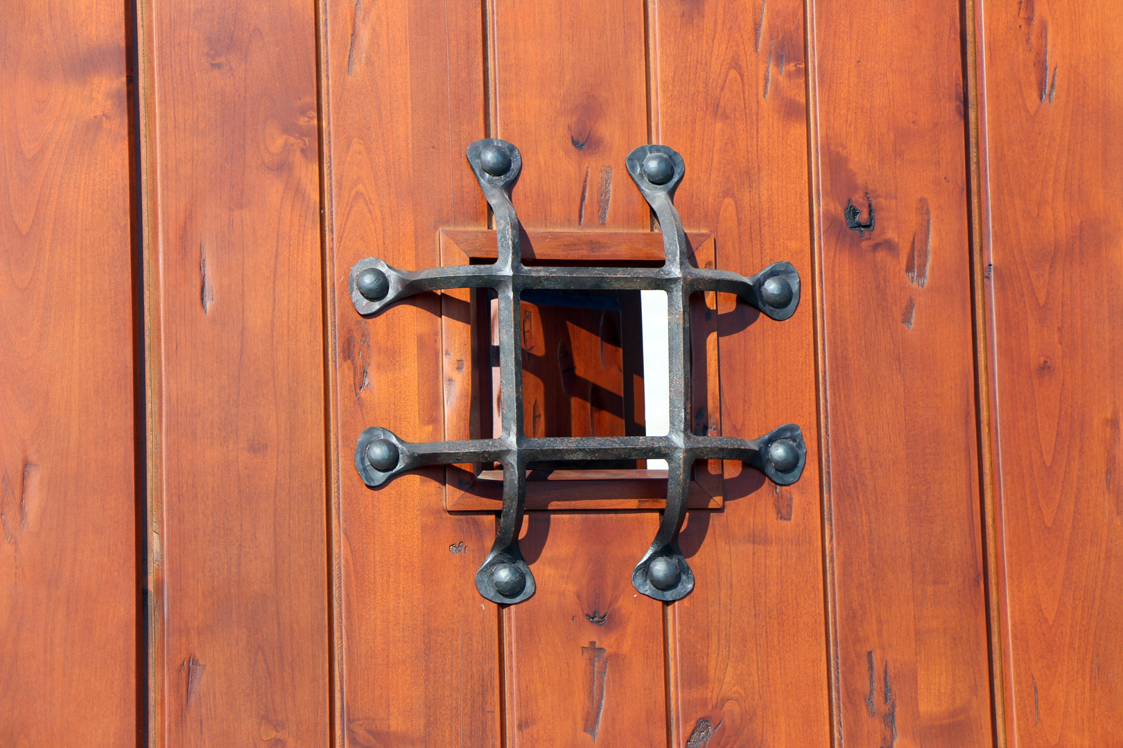 Distressed Wood Door Speakeasy closeup